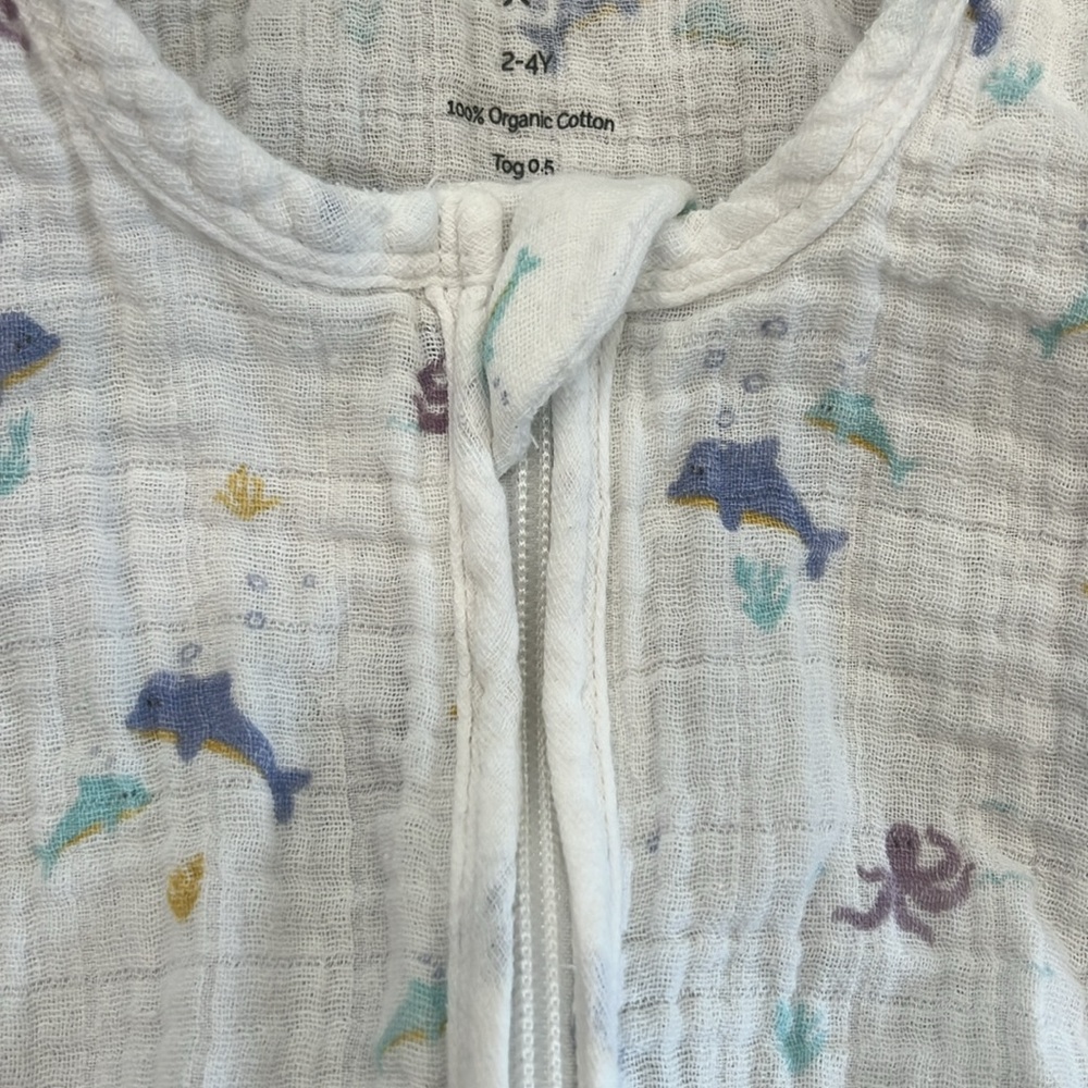 MORI Front Opening Sleep Sack 0.5 TOG - Ocean Print - Picture 2 of 6
